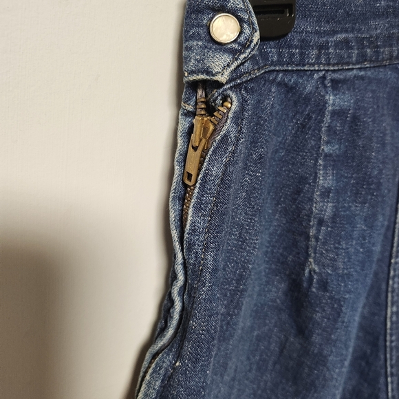 VTG 1950s Levi's Denim Family Side Zip Dark Blue Jean Shorts RARE JR 14 - Picture 7 of 10